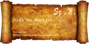 Szőke Martin névjegykártya