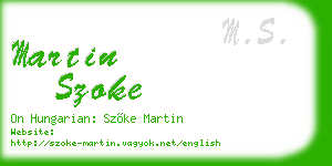 martin szoke business card
