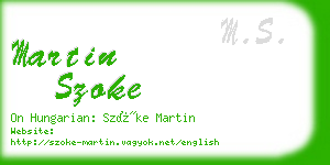 martin szoke business card